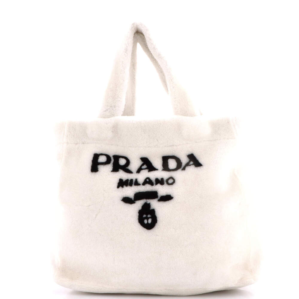 Prada Logo Tote Shearling Medium #229973P10B